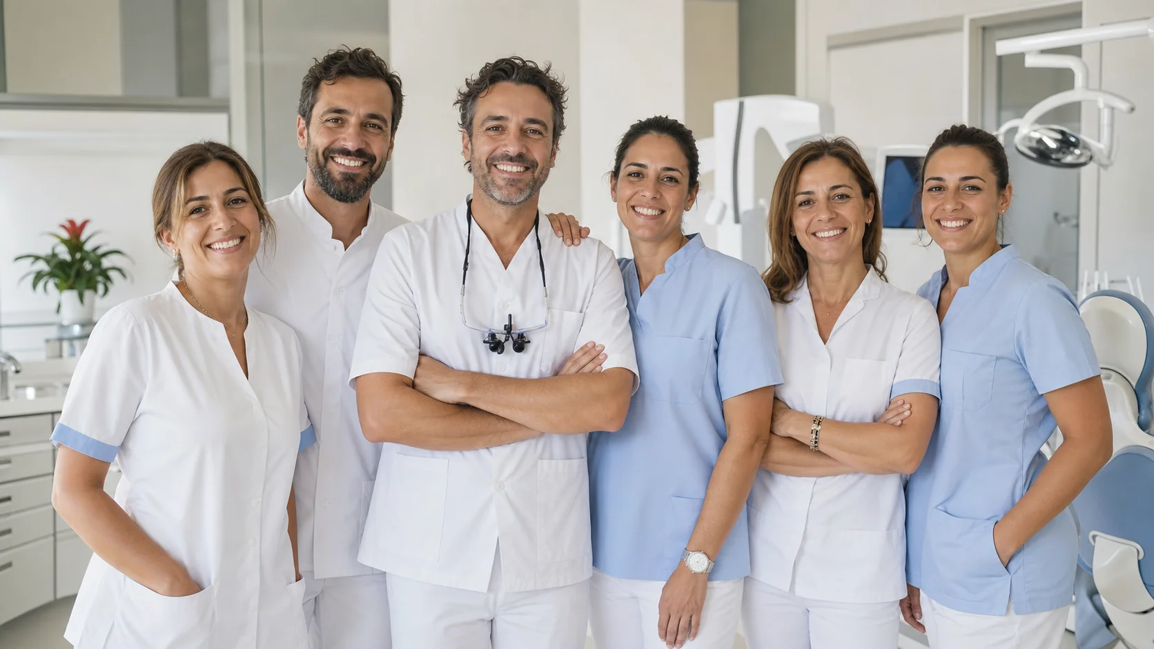 Team dello studio dentistico soddisfatto